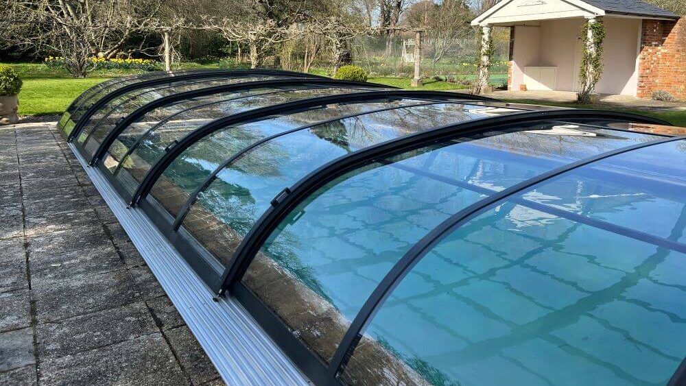 all year bathing with low level pool enclosure