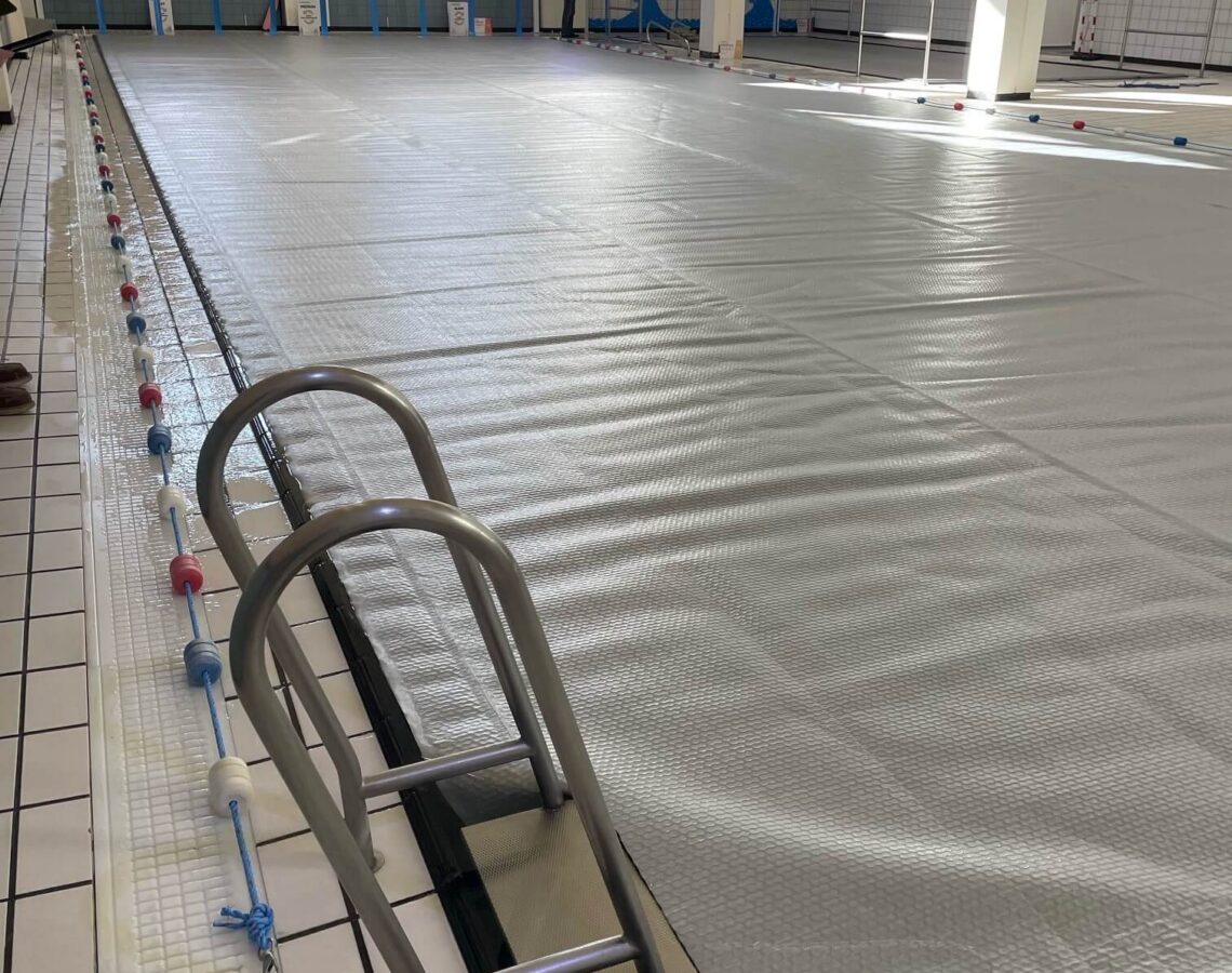 Twin Commercial Pool Cover Reel Systems Installation